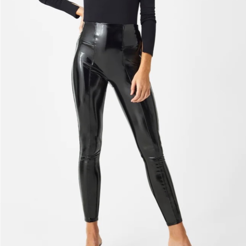 NWT SPANX Faux Patent Leather Leggings XLL Tall
